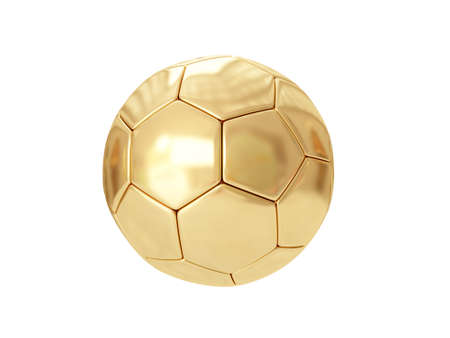 Golden ball isolated on white. 3D renderingの写真素材