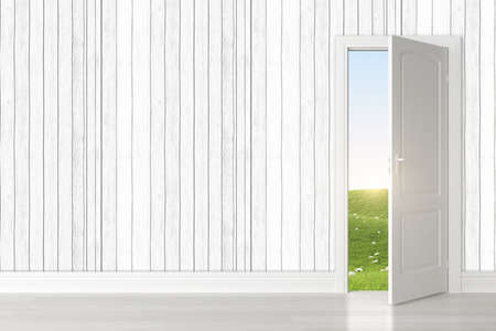 Empty loft interior and wooden floor. 3D renderingの写真素材