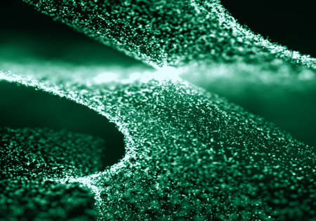 Green bokeh texture on black backgroundの写真素材