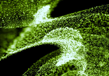 Green bokeh texture on black backgroundの写真素材