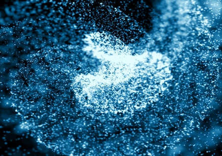 Blue bokeh texture on black backgroundの写真素材