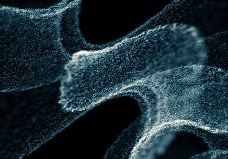 Blue bokeh texture on black background