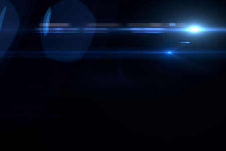 Lens flare effect in space 3D render