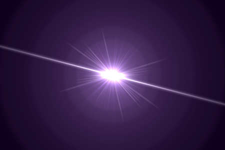 Lens flare effect in space 3D renderの写真素材
