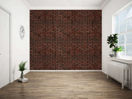 Empty bright interior in a modern style . 3D renderingの写真素材