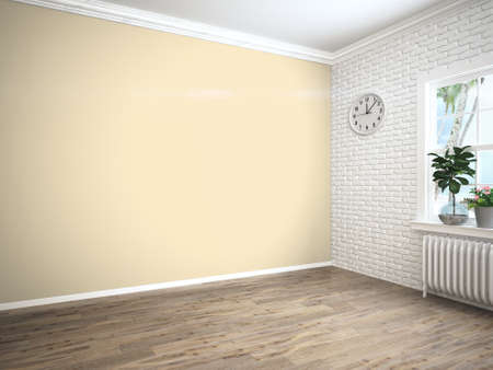 Bright interior with sofa in a modern style . 3D renderingの写真素材
