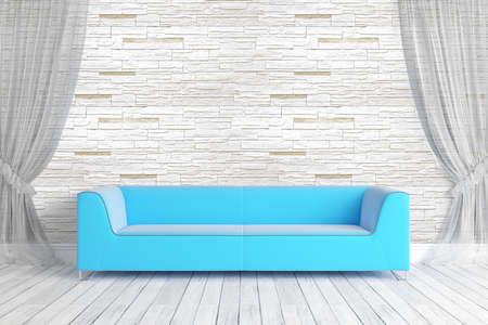 Beautiful modern interior with sofa. 3D renderingの写真素材