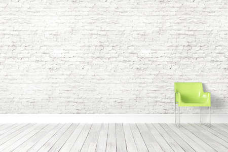 Beautiful modern interior with chair. 3D rendering