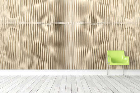 Beautiful modern interior with chair. 3D rendering