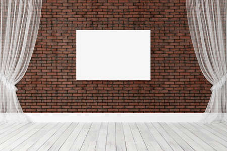 Empty modern interior with frame. 3D renderingの写真素材