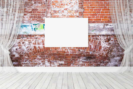 Empty modern interior with frame. 3D renderingの写真素材