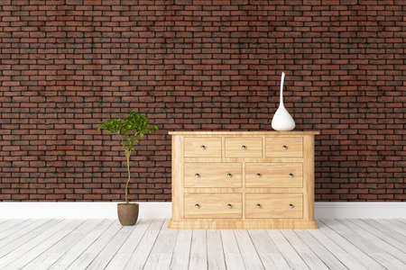 Beautiful modern interior with plant. 3D renderingの写真素材