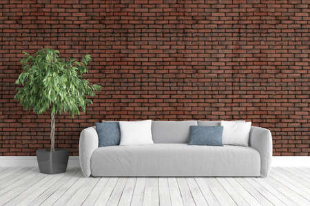 Beautiful modern interior with sofa. 3D renderingの写真素材