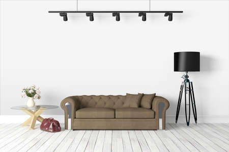 Beautiful modern interior with sofa. 3D renderingの写真素材
