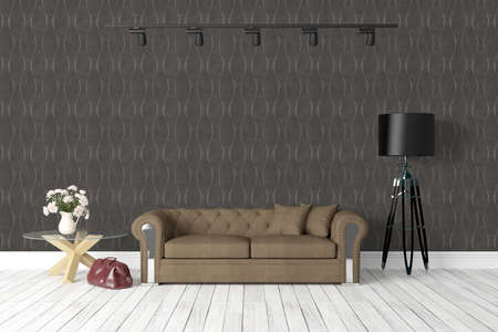 Beautiful modern interior with sofa. 3D renderingの写真素材