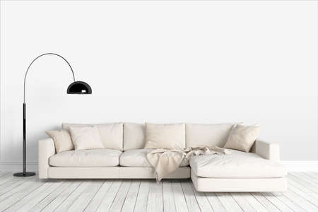 Beautiful modern interior with sofa. 3D renderingの写真素材