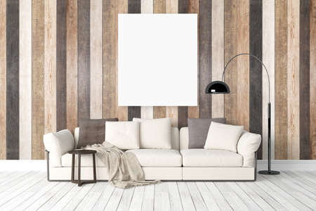 Beautiful modern interior with sofa. 3D renderingの写真素材