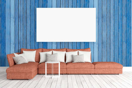 Beautiful modern interior with sofa. 3D renderingの写真素材