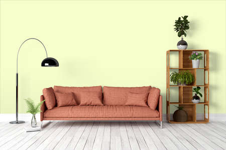 Beautiful modern interior with sofa. 3D renderingの写真素材