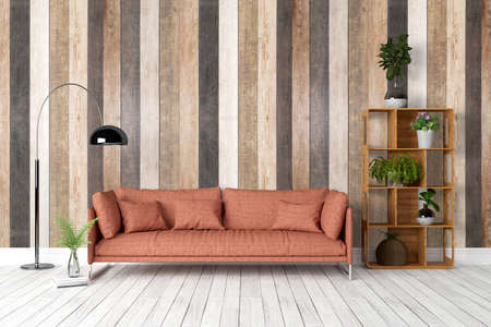 Beautiful modern interior with sofa. 3D renderingの写真素材