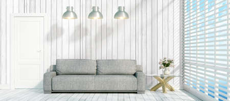 Beautiful modern interior with sofa. 3D renderingの写真素材
