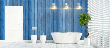 Beautiful modern bathroom with plant. 3D renderingの写真素材