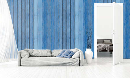 Modern bright interior . 3D rendering