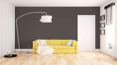 Modern bright interior . 3D renderingの写真素材