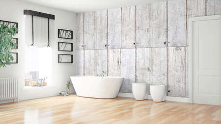 Modern bright interior . 3D renderingの写真素材