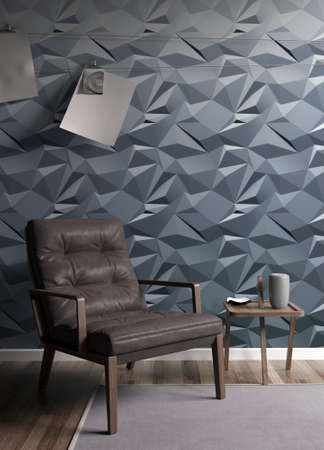 Modern bright interior . 3D rendering