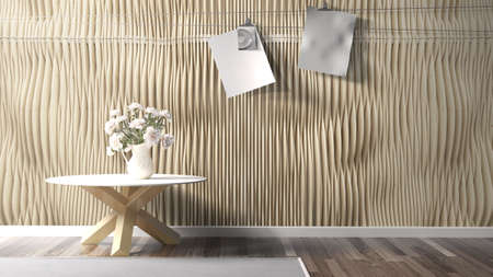 Modern bright interior . 3D rendering