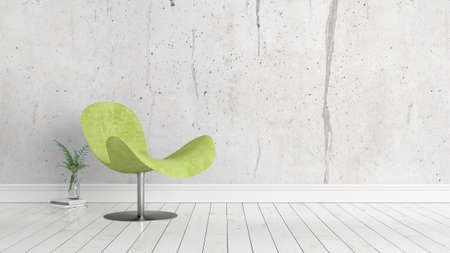 Beautiful modern interior with armchair. 3D renderingの写真素材