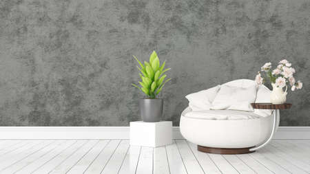 Beautiful modern interior with armchair. 3D renderingの写真素材