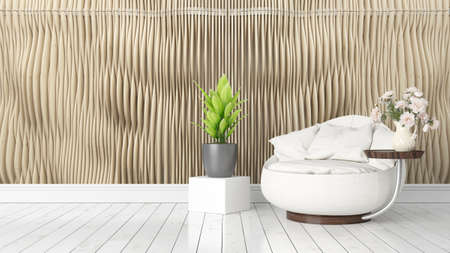 Beautiful modern interior with armchair. 3D renderingの写真素材