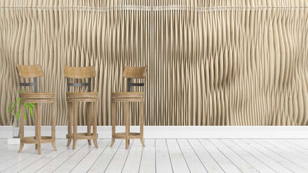 Beautiful modern interior with chairs. 3D renderingの写真素材