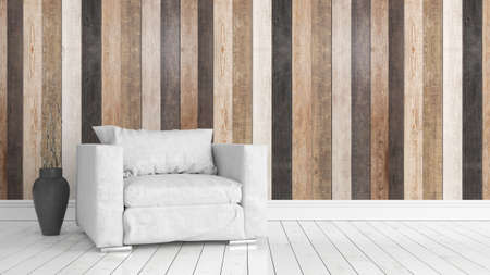 Beautiful modern interior with armchair. 3D renderingの写真素材