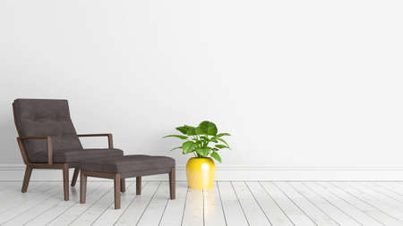 Beautiful modern interior with armchair. 3D renderingの写真素材