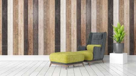 Beautiful modern interior with armchair. 3D renderingの写真素材