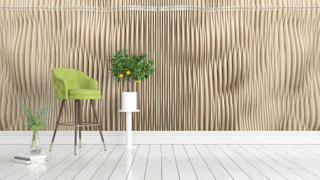 Beautiful modern interior with bar chair. 3D renderingの写真素材