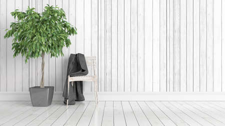 Modern bright interior . 3D renderingの写真素材