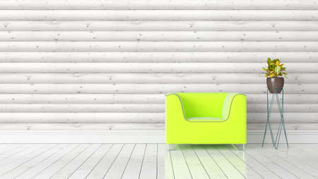 Modern bright interior . 3D renderingの写真素材