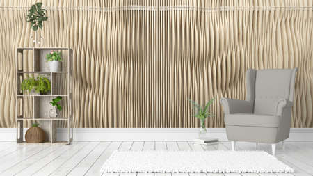 Modern bright interior . 3D rendering