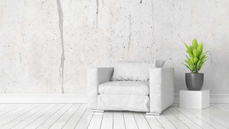 Modern bright interior . 3D renderingの写真素材