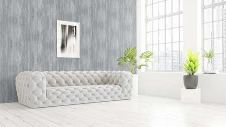 Modern bright interior . 3D renderingの写真素材