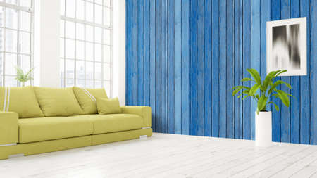 Modern bright interior . 3D rendering