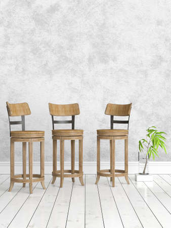 Modern bright interior . 3D renderingの写真素材