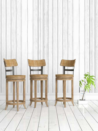 Modern bright interior . 3D renderingの写真素材