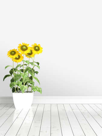 Modern bright interior . 3D renderingの写真素材