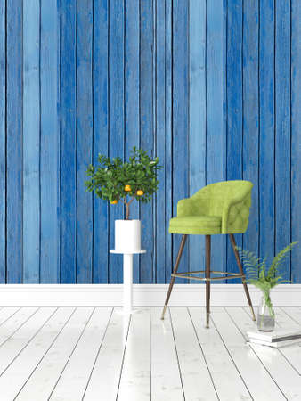 Modern bright interior . 3D renderingの写真素材