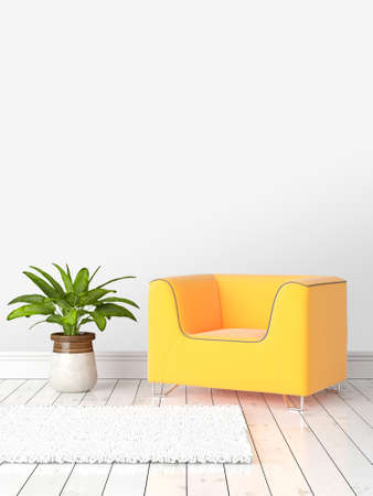 Modern bright interior . 3D renderingの写真素材